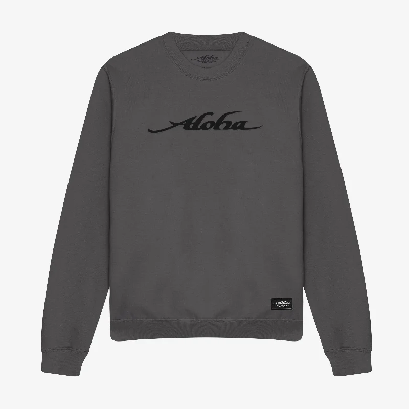 Aloha Logo Sweatshirt – Unisex Crew Sweatshirt - Storm Grey