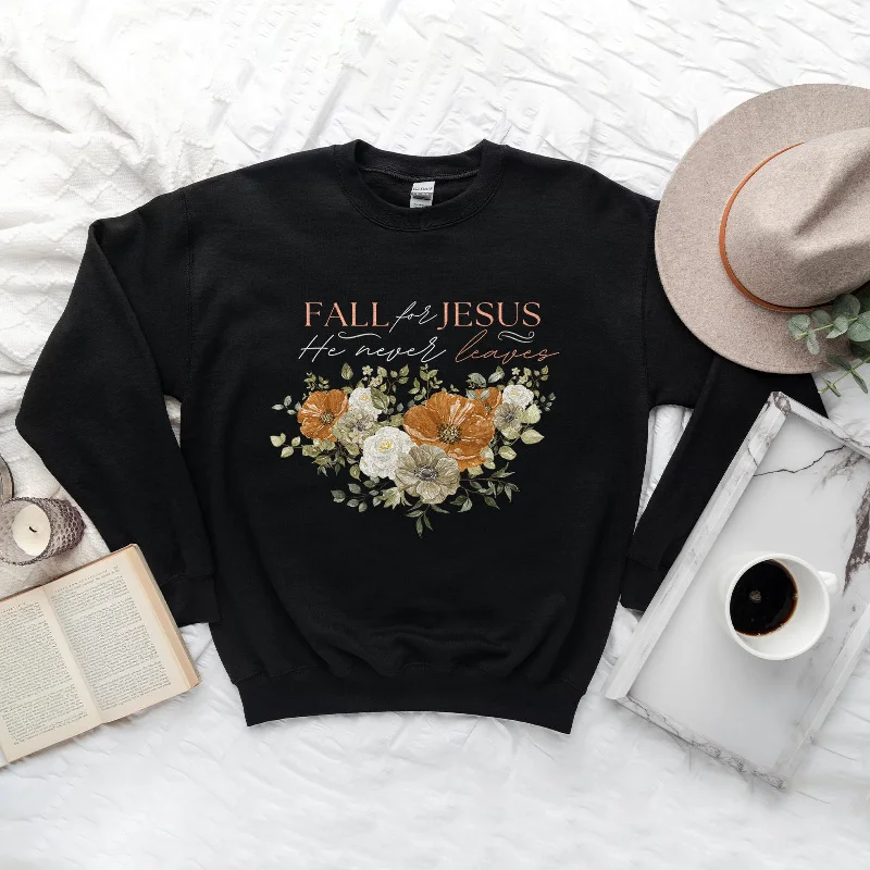 Fall For Jesus He Never Leaves Vintage Sweatshirt