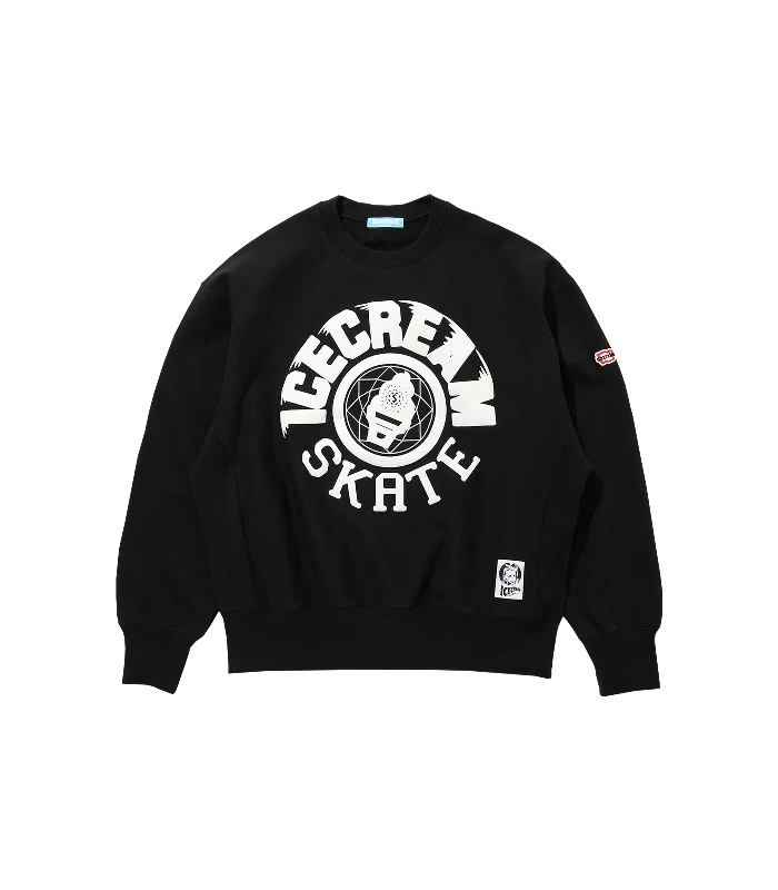 PUFF PRINT ICECREAM SKATE SWEATSHIRT - BLACK