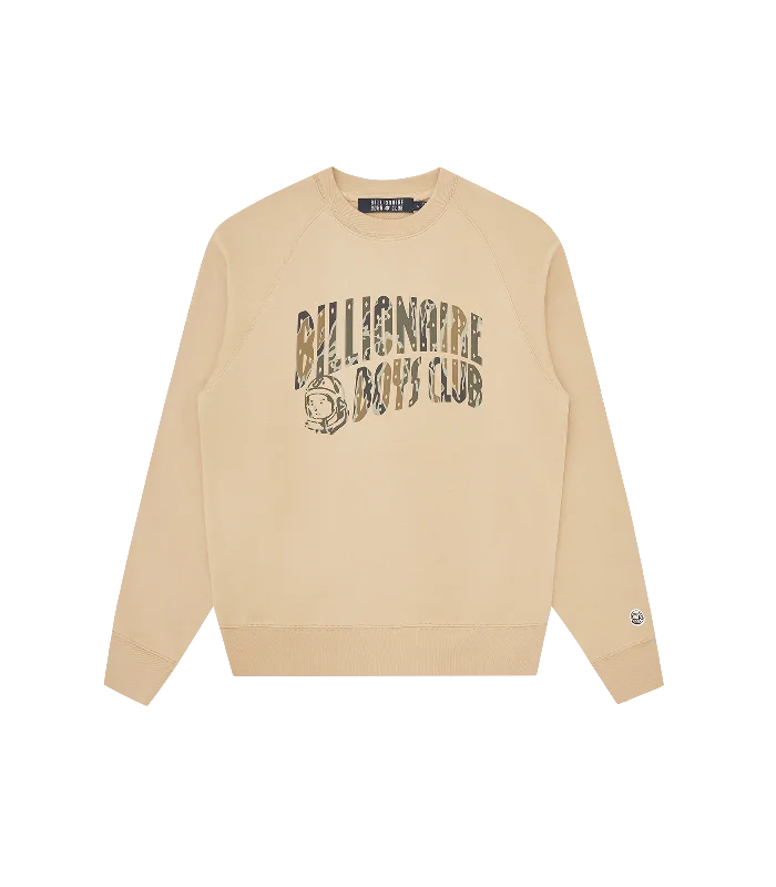 CAMO ARCH LOGO CREWNECK - SAND