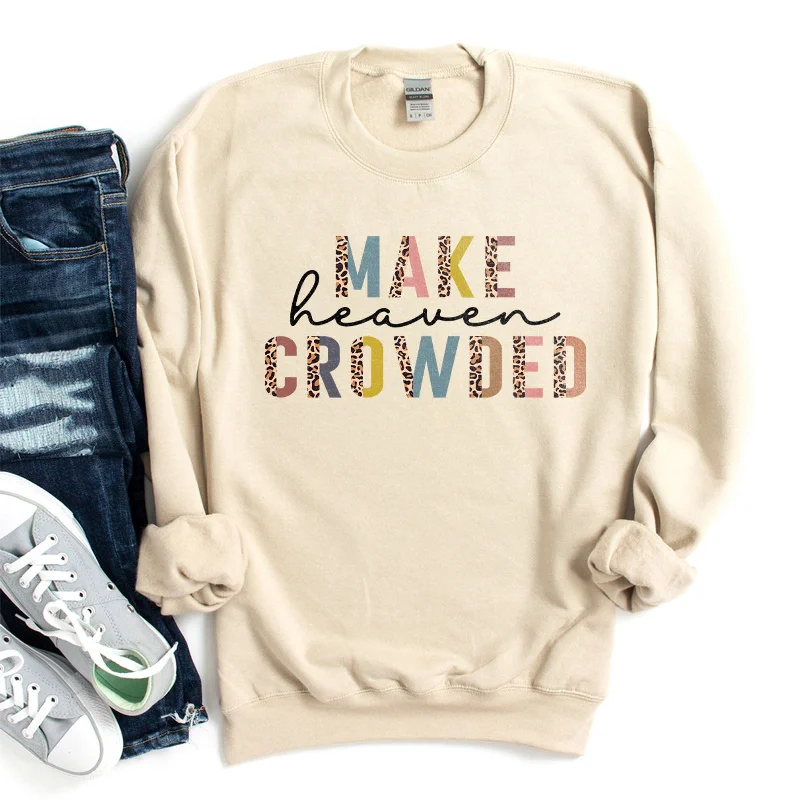 Make Heaven Crowded Half Leopard Sweatshirt