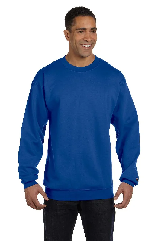 Champion Mens Double Dry Eco Moisture Wicking Fleece Crewneck Sweatshirt - Royal Blue