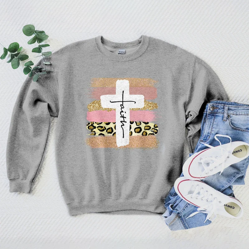 Faith Cross Paint Swipe Sweatshirt