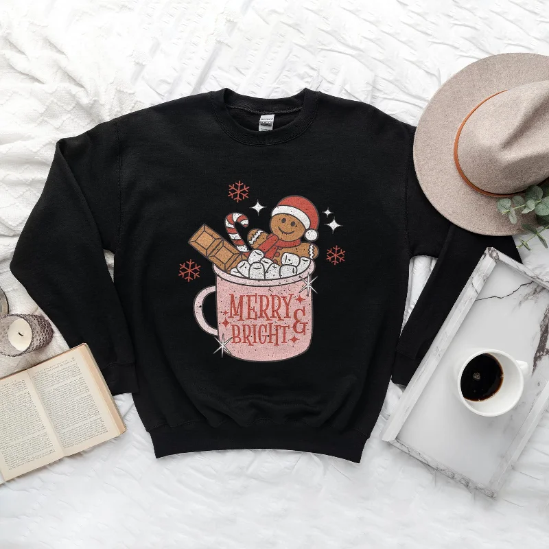 Gingerbread Merry and Bright Sweatshirt