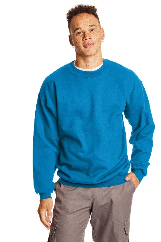 Hanes Mens Ultimate Cotton PrintPro XP Pill Resistant Crewneck Sweatshirt - Teal Blue