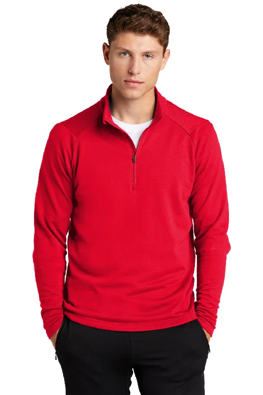 Sport-Tek Mens French Terry 1/4 Zip Sweatshirt - True Red