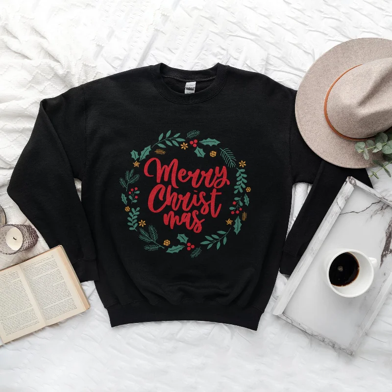 Merry Christ Mas Wreath Sweatshirt