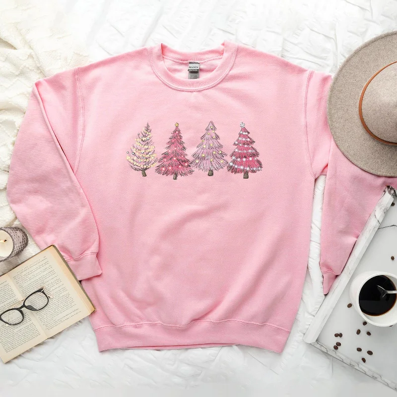 Pink Christmas Trees Sweatshirt