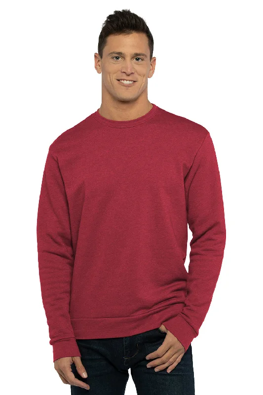 Next Level Mens PCH Crewneck Sweatshirt - Heather Cardinal Red