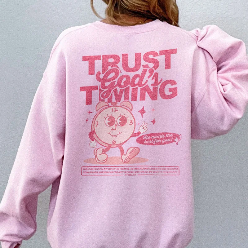 Trust God's Timing Back Print Sweatshirt