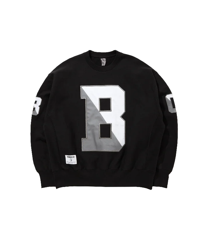 APPLIQUE LOGO 'B' SWEATSHIRT - BLACK