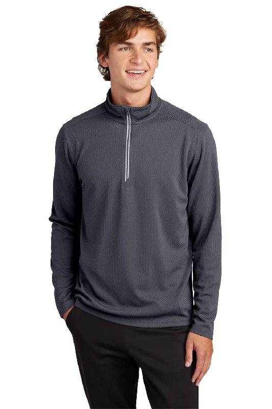 Sport-Tek Mens Sport-Wick Moisture Wicking 1/4 Zip Sweatshirt - Iron Grey