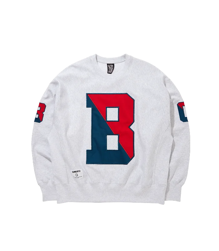 APPLIQUE LOGO 'B' SWEATSHIRT - ASH GREY