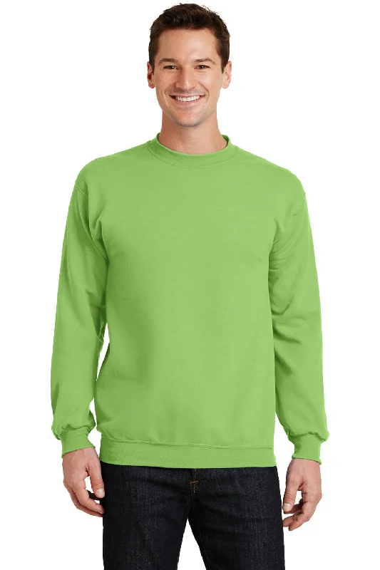 Port & Company Mens Core Pill Resistant Fleece Crewneck Sweatshirt - Lime Green