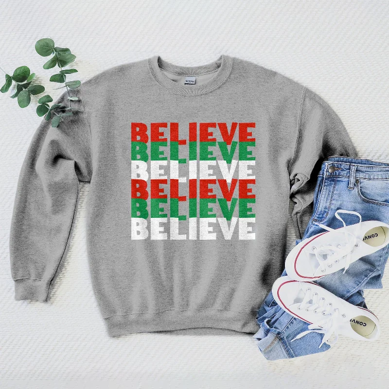 Believe Christmas Colors Sweatshirt