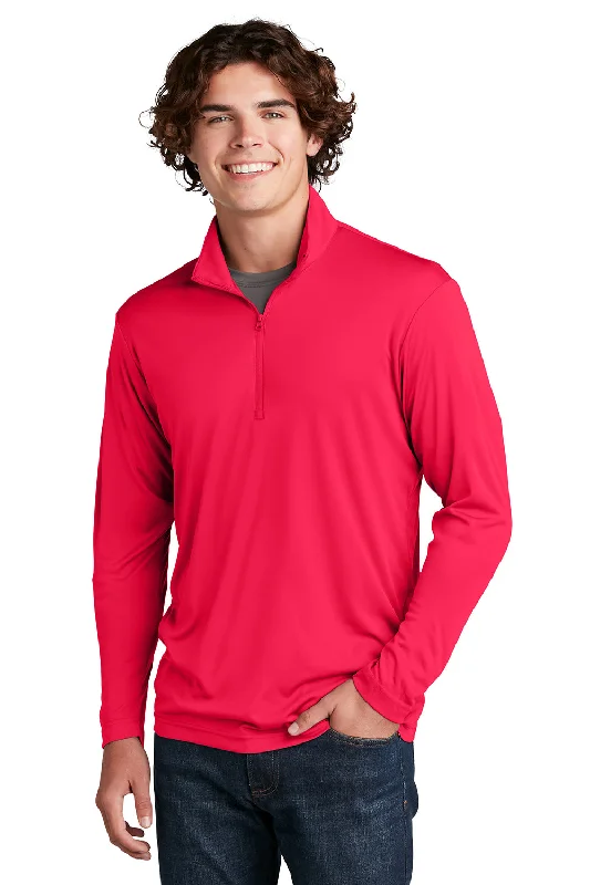 Sport-Tek Mens Competitor Moisture Wicking 1/4 Zip Sweatshirt - True Red