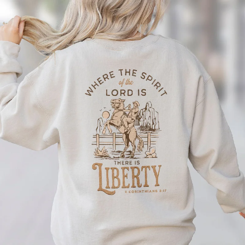 There Is Liberty 2 Corinthians 3:17 Back Print Sweatshirt