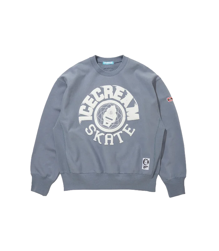 PUFF PRINT ICECREAM SKATE SWEATSHIRT - BLUE