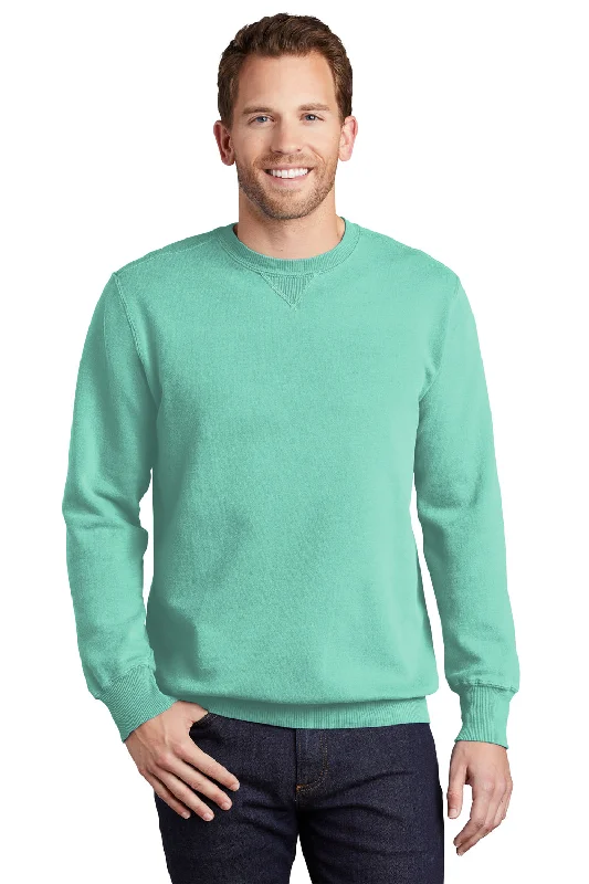 Port & Company Mens Beach Wash Fleece Crewneck Sweatshirt - Cool Mint Green