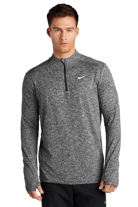 Nike Mens Element Dri-Fit Moisture Wicking 1/4 Zip Sweatshirt - Heather Black