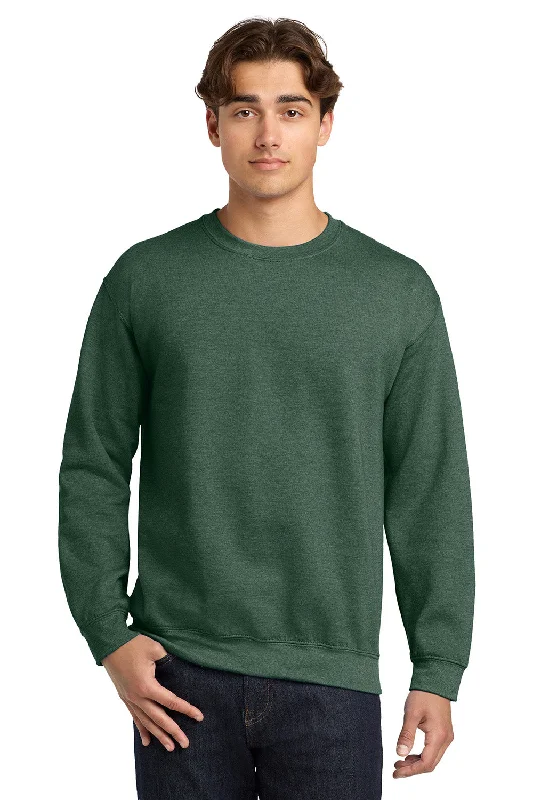 Gildan Mens Pill Resistant Fleece Crewneck Sweatshirt - Heather Dark Green