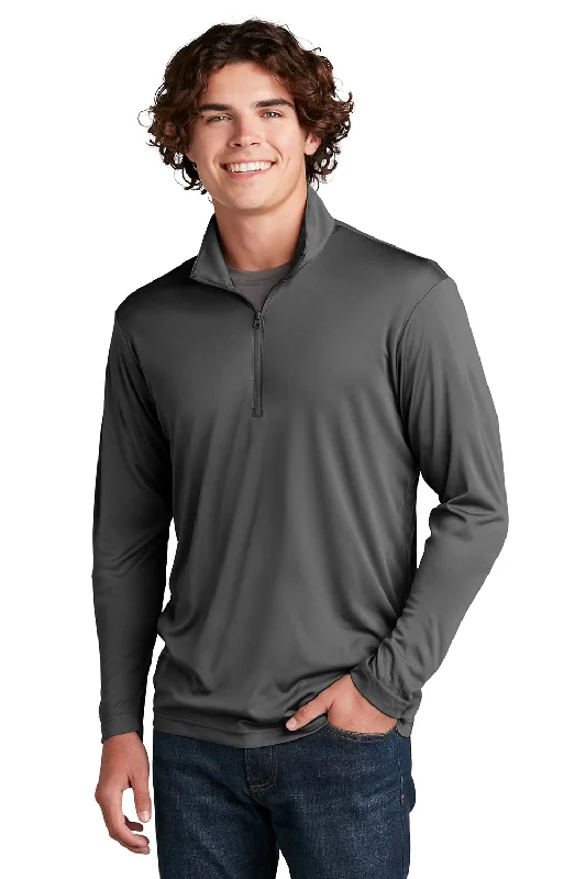 Sport-Tek Mens Competitor Moisture Wicking 1/4 Zip Sweatshirt - Iron Grey