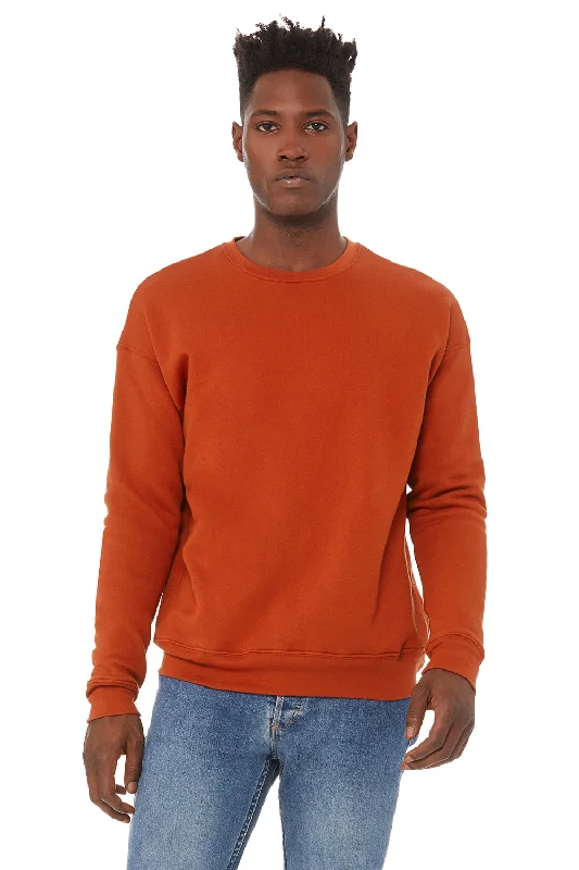 Bella + Canvas Mens Fleece Crewneck Sweatshirt - Brick Red