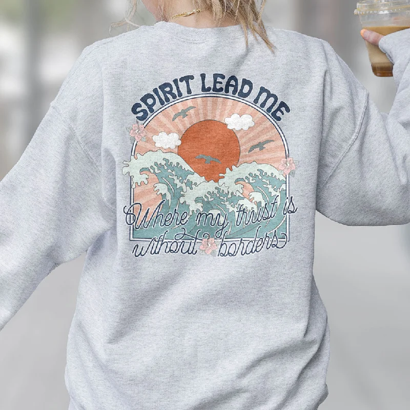 Spirit Lead Me Tropical Beach Back Print Sweatshirt