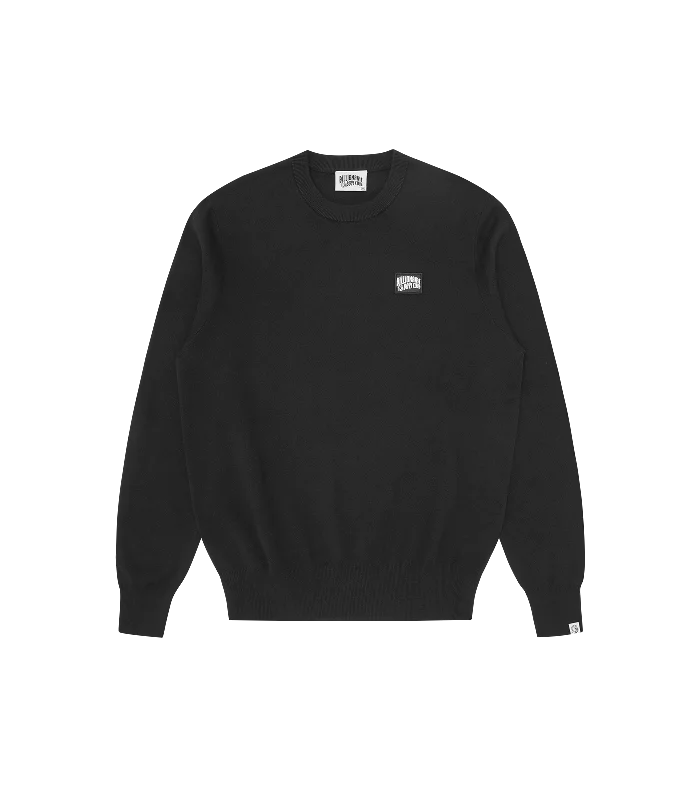 WOVEN PATCH ARCH LOGO KNIT CREWNECK - BLACK