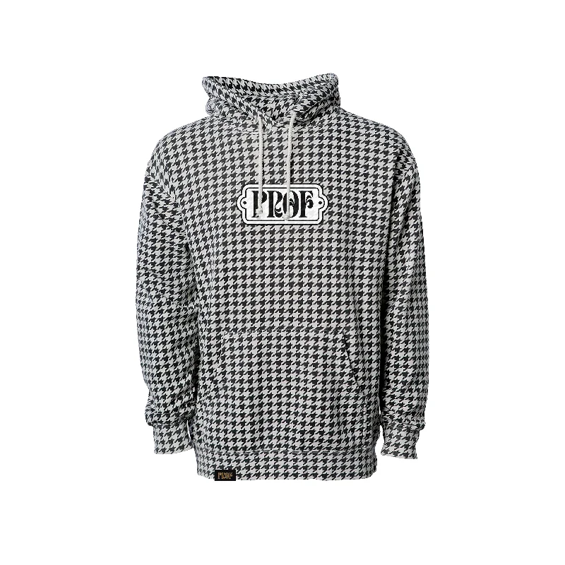 PROF "Nametag" Houndstooth Pullover Hoodie