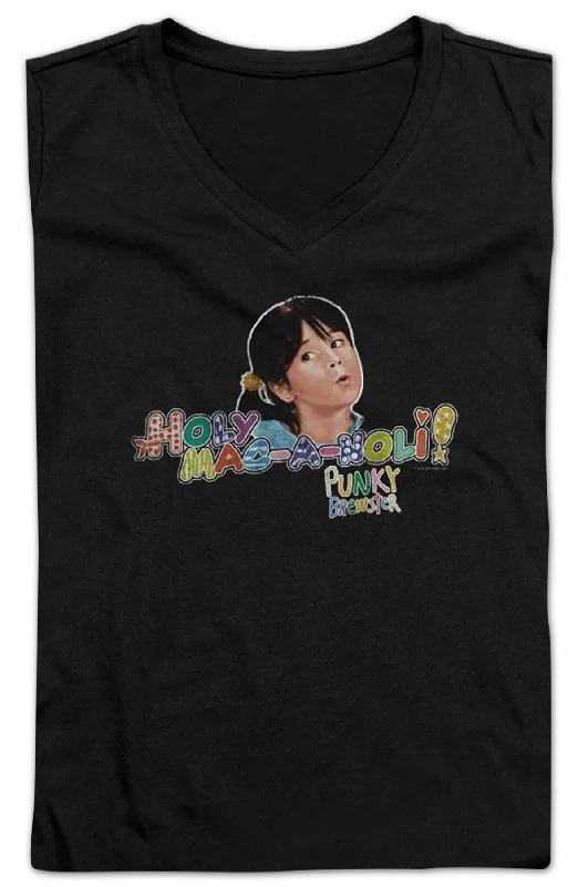 Ladies Holy Mac-A-Noli Punky Brewster V-Neck Shirt