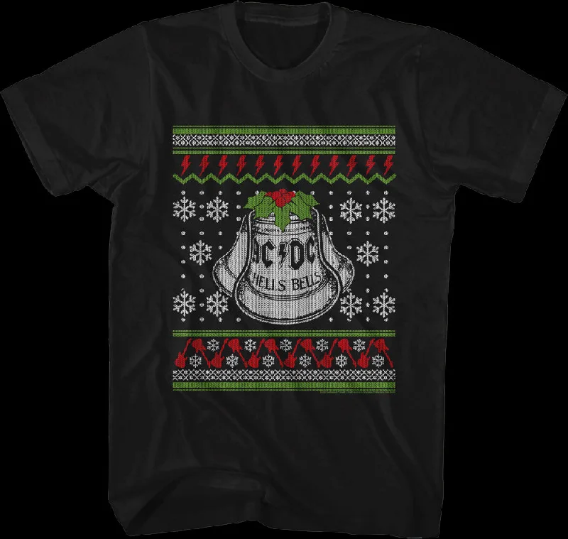 Hells Bells Faux Ugly Christmas Sweater ACDC T-Shirt