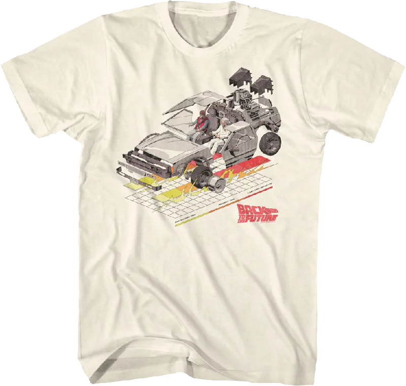 DeLorean With Grid Back To The Future T-Shirt