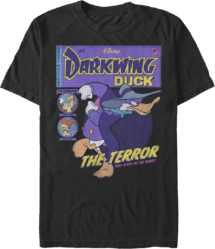 Black Comic Book Cover Darkwing Duck T-Shirt