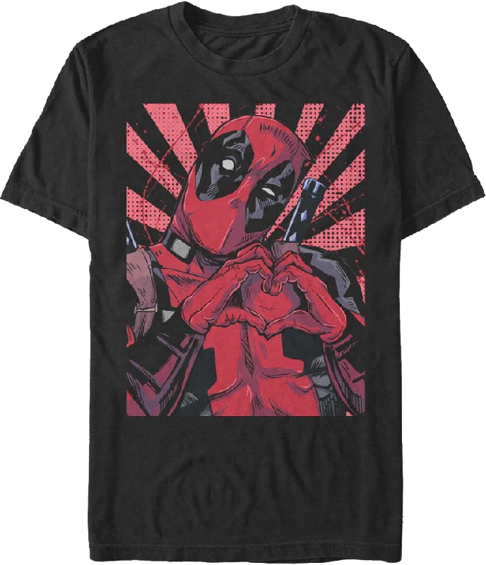 Deadpool Heart Hands Marvel Comics T-Shirt