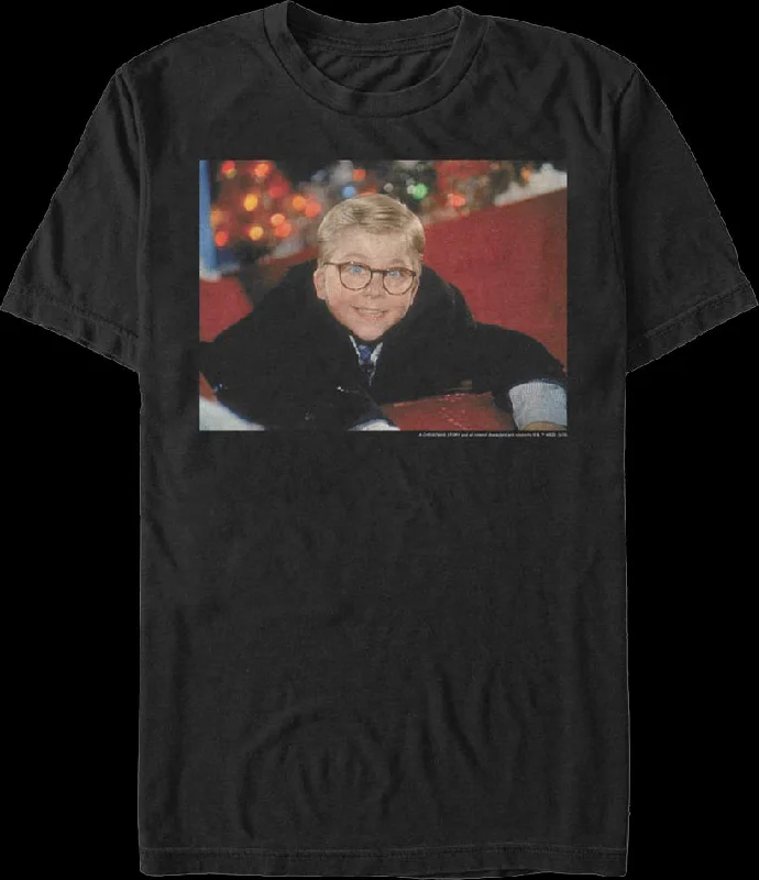 Ralphie Photo Christmas Story Black T-Shirt