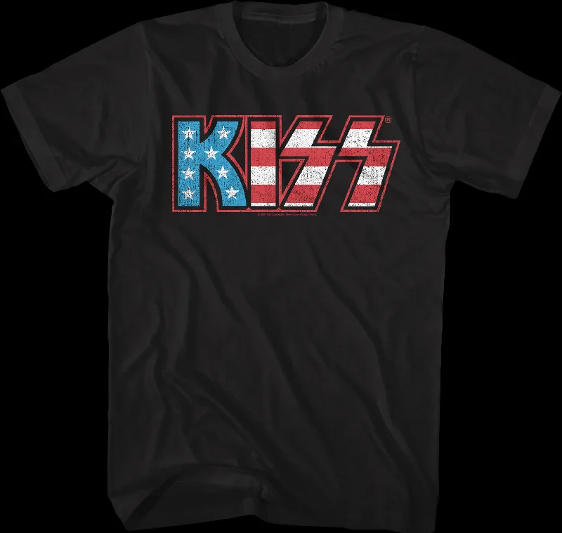 Stars And Stripes Logo KISS T-Shirt