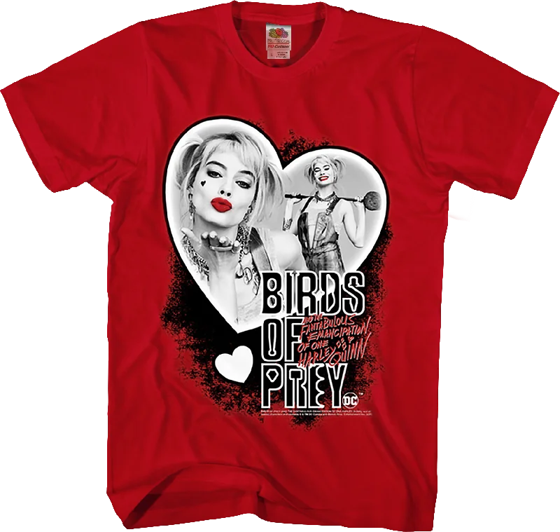 Harley Quinn Heart Collage Birds Of Prey T-Shirt