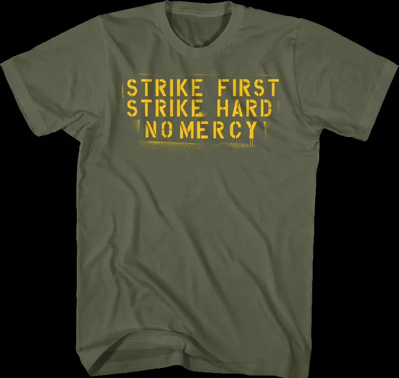 Strike First Strike Hard No Mercy Karate Kid Shirt