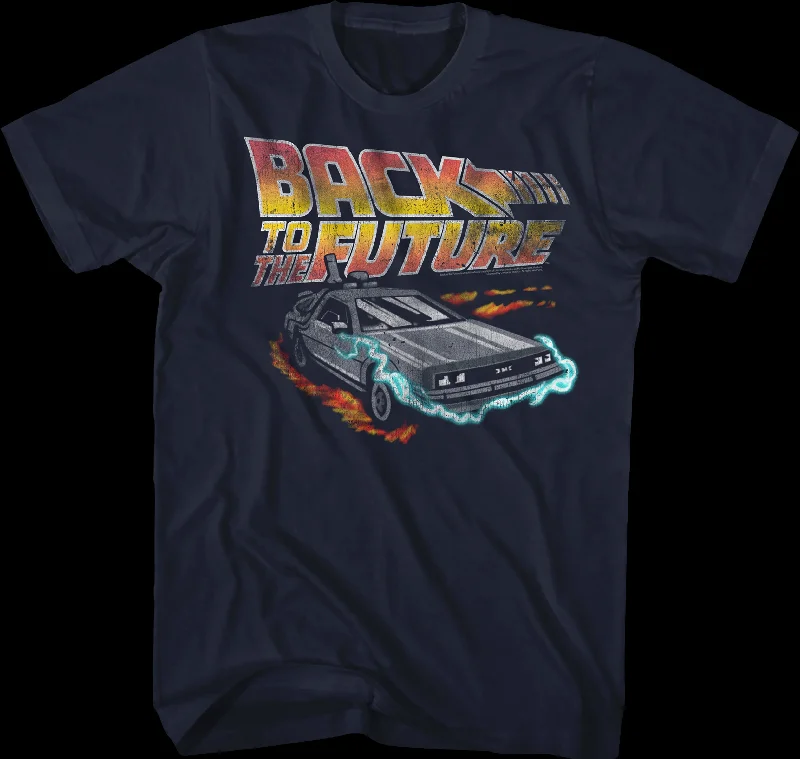 Distressed DeLorean Time Machine Back To The Future T-Shirt