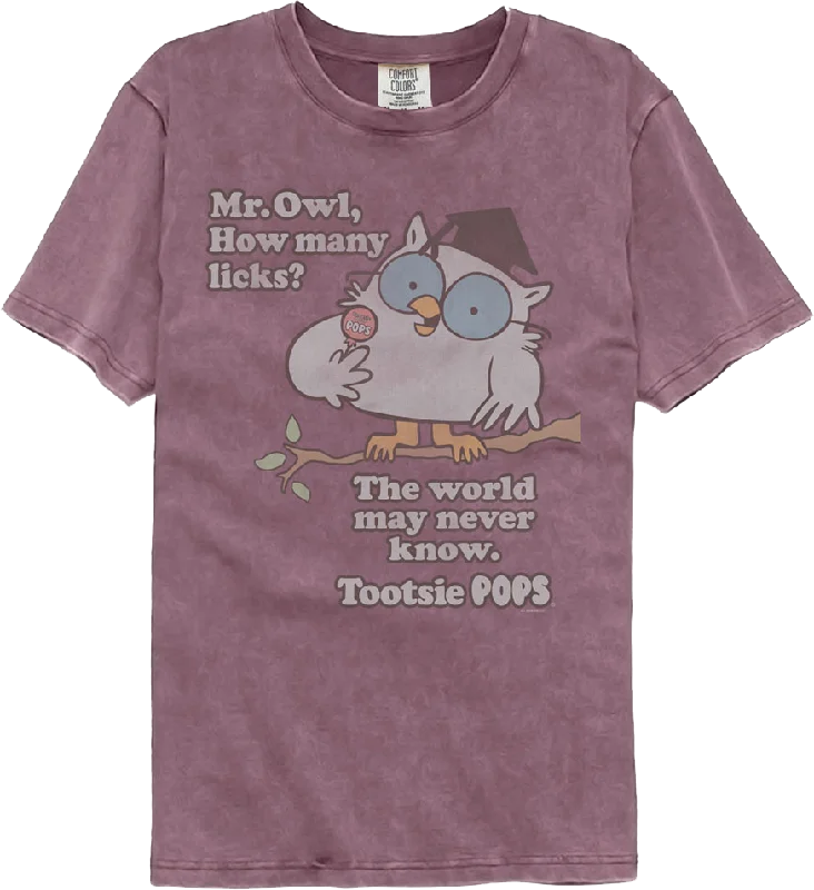 Mr. Owl How Many Licks Tootsie Pop Comfort Colors Brand T-Shirt