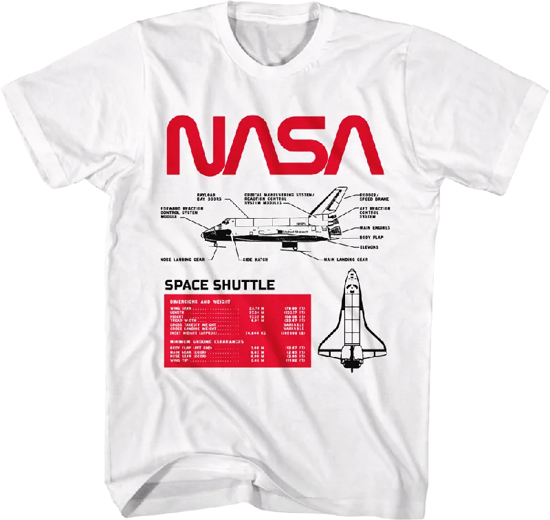 Space Shuttle Specifications NASA T-Shirt