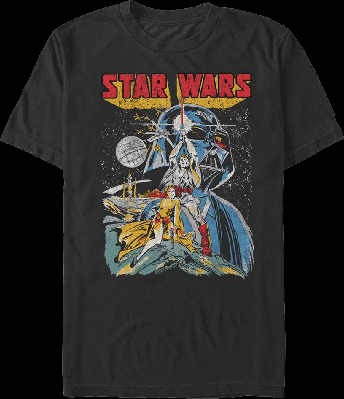 Distressed Episode IV Poster Star Wars T-Shirt