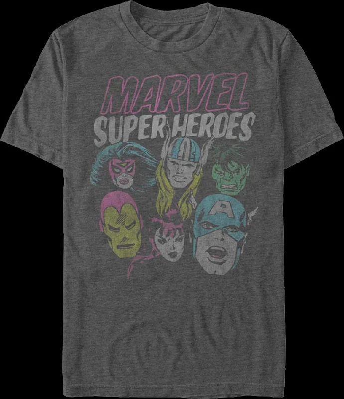 Superhero Head Shots Marvel Comics T-Shirt