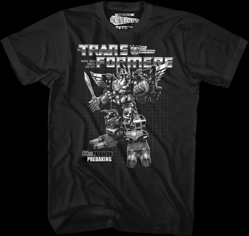 Black and White Box Art Predaking Transformers T-Shirt