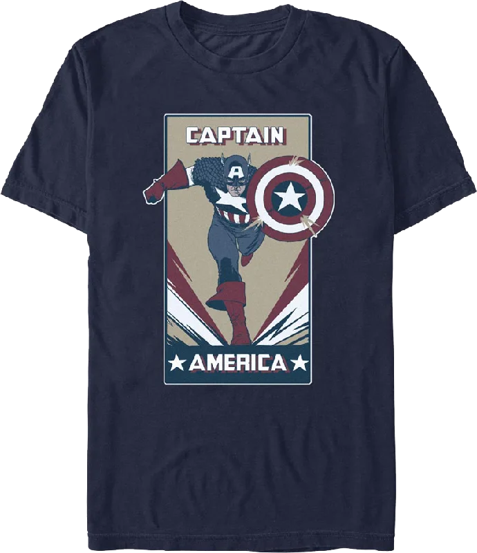 Captain America Graphic Poster Marvel Comics T-Shirt