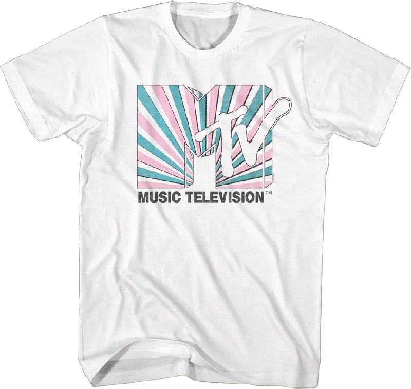 Tie Dye Stripes Logo MTV Shirt