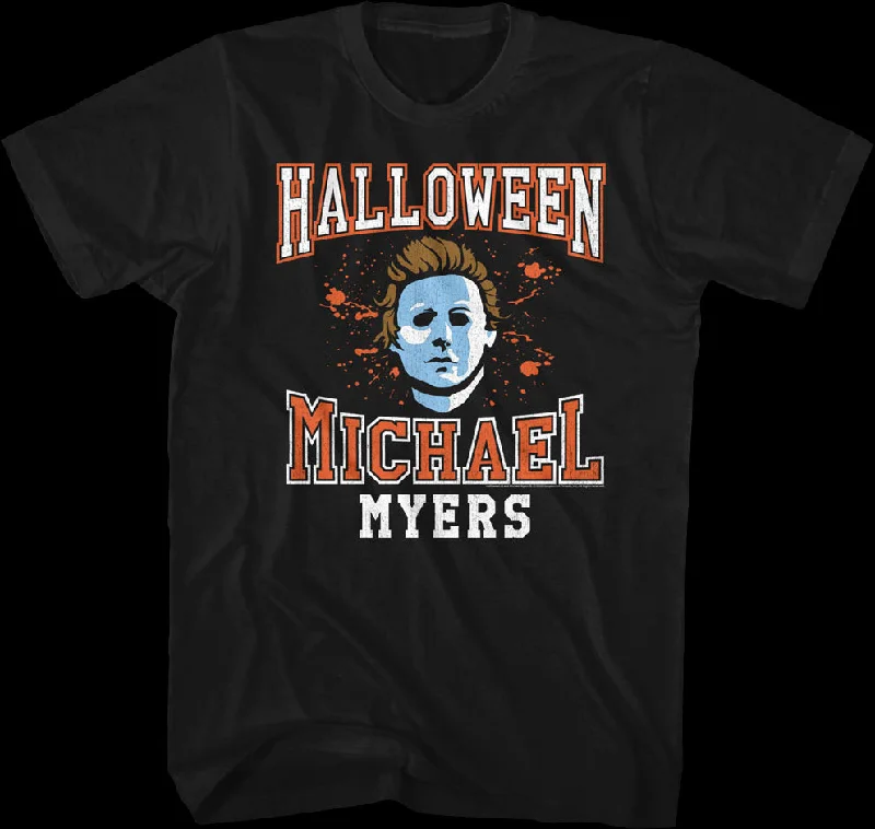 Michael Myers Mask Varsity Logo Halloween T-Shirt