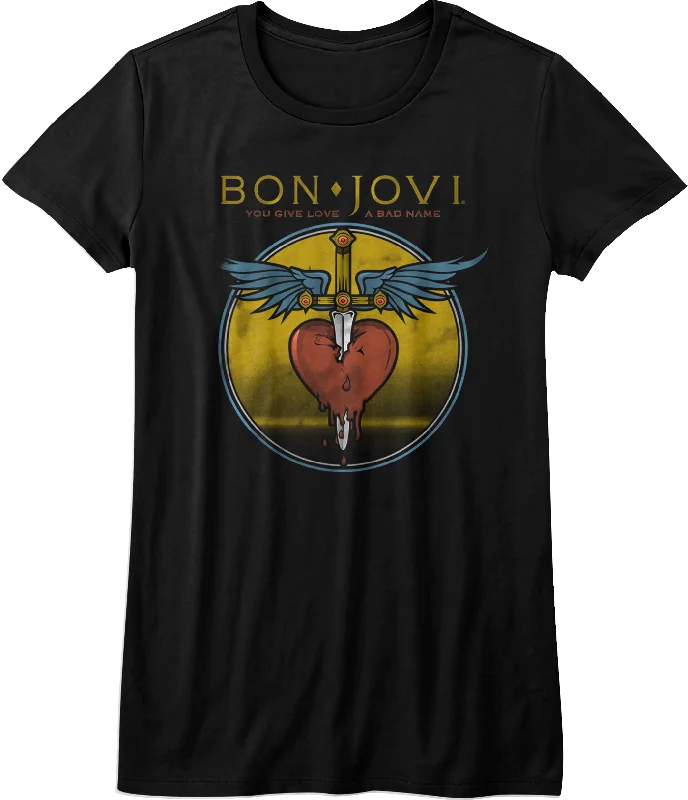 Ladies Bon Jovi You Give Love A Bad Name Shirt