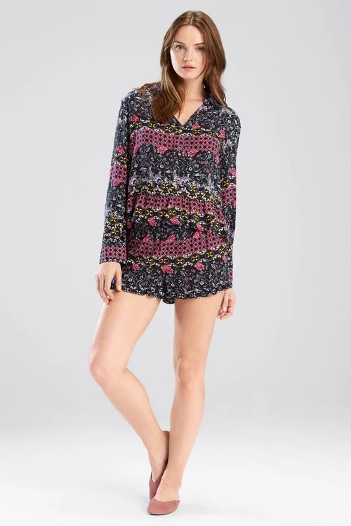 Nomad PJ Shorts Set Black/ Cosmo Pink